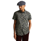 Brixton Charter Print S/S Woven - Washed Black/Teal Front