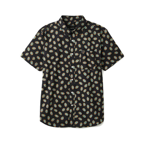 Brixton Charter Print S/S Woven - Washed Black/Teal