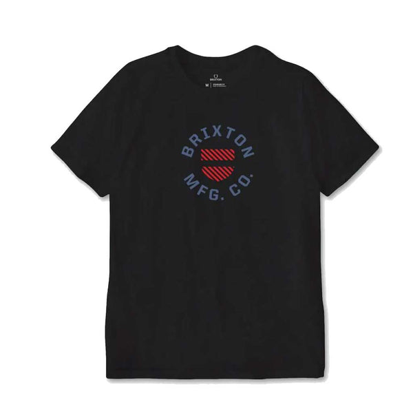 Brixton Crest Shield S/S Tailored Tee - Black/Aloha Red