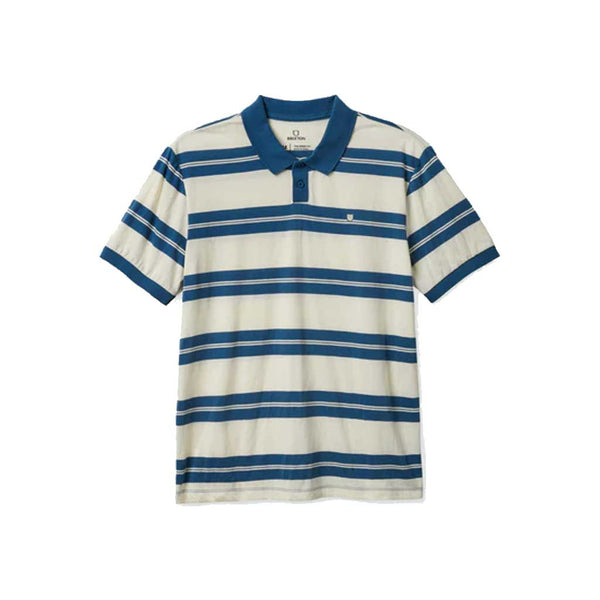 Brixton Proper S/S Polo Knit - Off White/Indian Teal