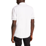 Brixton Carlos S/S Polo Knit - White/Black back with model
