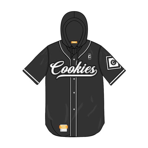 Cookies Pack Talk  Button Front Wool Baseball Jersey - Black