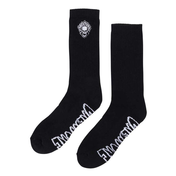 Creature Bonehead Flame Crew Sock - Black