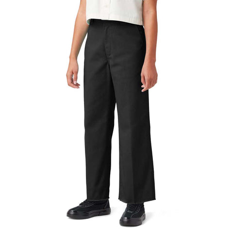 Dickies Women's Cropped Twill Ankle Pant - Rinsed Black