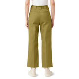 Dickies Women's Cropped Twill Ankle Pant - Rinsed Green Moss2