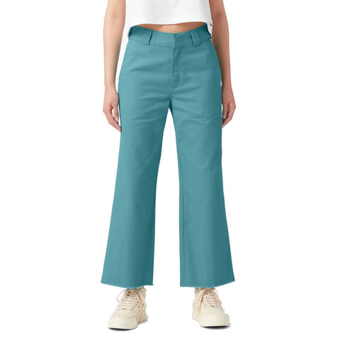 Dickies Women's Cropped Twill Ankle Pant - Rinsed Porcelain