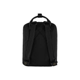 fjallraven mini kanken black backpack with contrast stripes Fjallraven Kanken Mini Backpack - Black