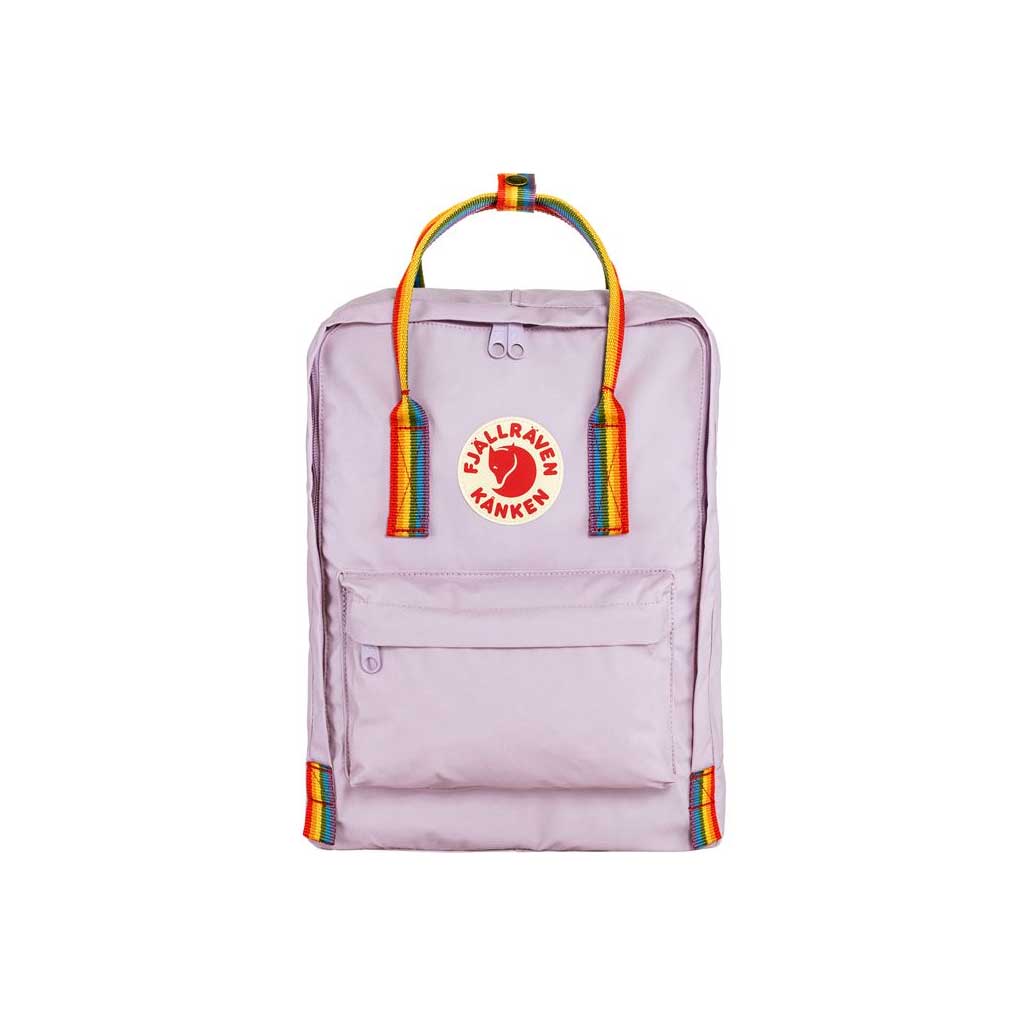 Fjallraven Kanken Rainbow Backpack Pastel Lavender Boarders