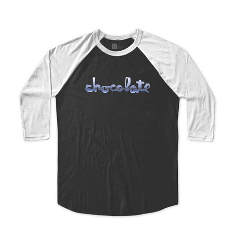 Chocolate Lightning Raglan 3/4 Tee - Black/White