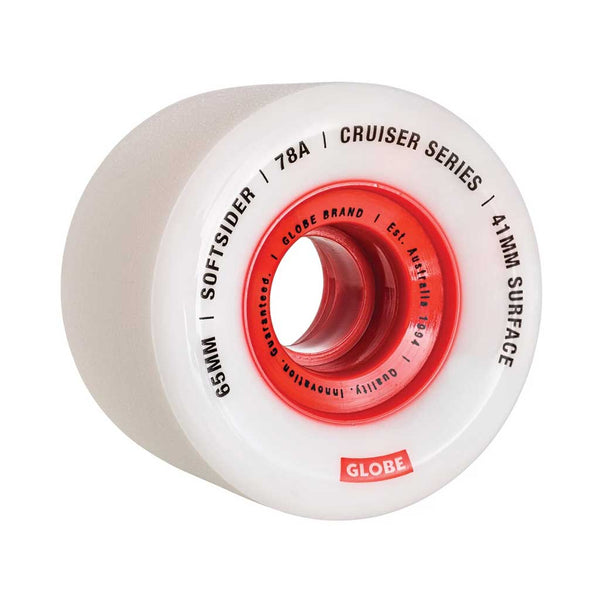 Globe Skate Softsider Cruiser 65mm Wheel - White/Red