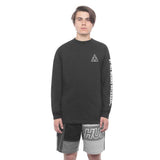 Huf Essentials Triple Triangle L/S Tee - Black Front with model