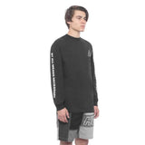 Huf Essentials Triple Triangle L/S Tee - Black Side with model