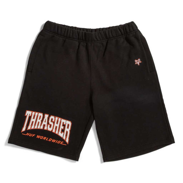 Huf x Thrasher Deep Drive Fleece Short - Black