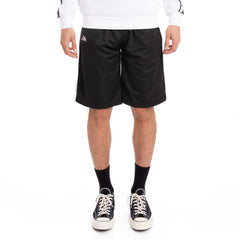 Kappa 222 Banda Treadwelz Shorts - Black/Grey/White Front