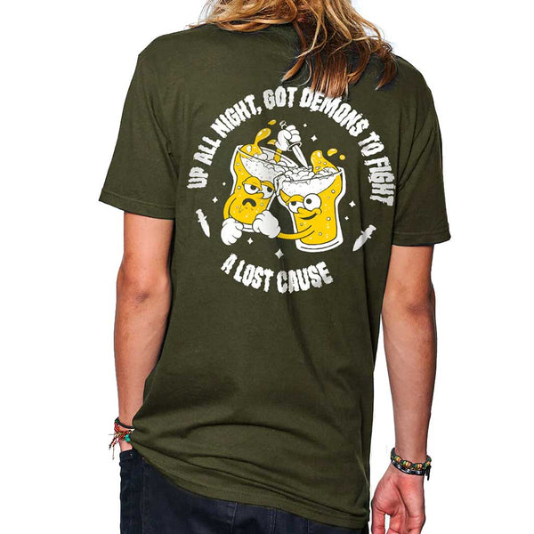 A Lost Cause Up All Night Tee - Olive