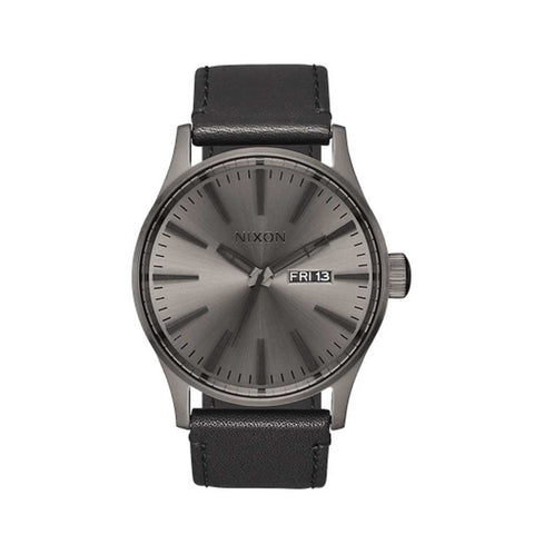 Nixon Sentry Leather - Gunmetal/Black