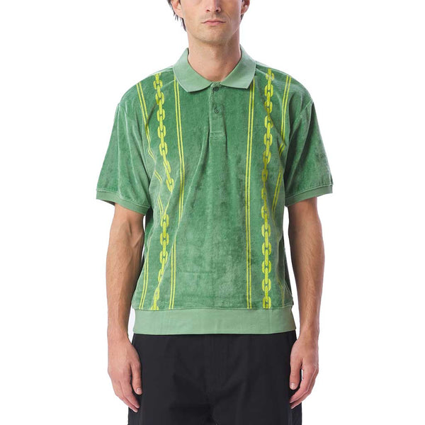 Obey Pensa Velour Polo S/S - Jade Multi