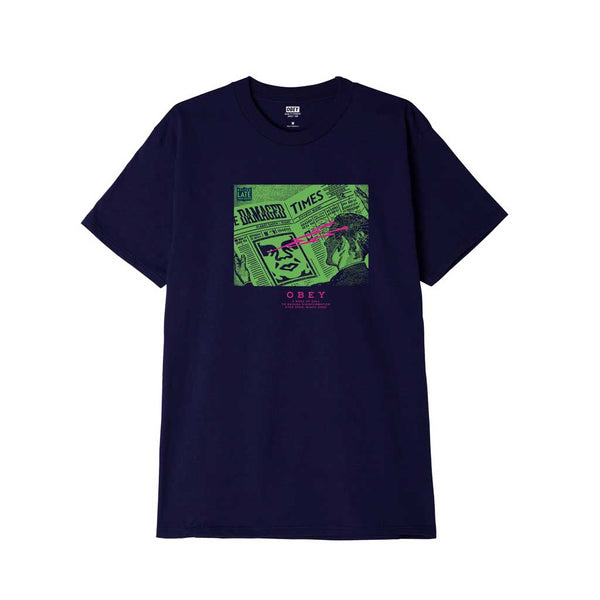 Obey Obey Wake Up Call Tee - Navy