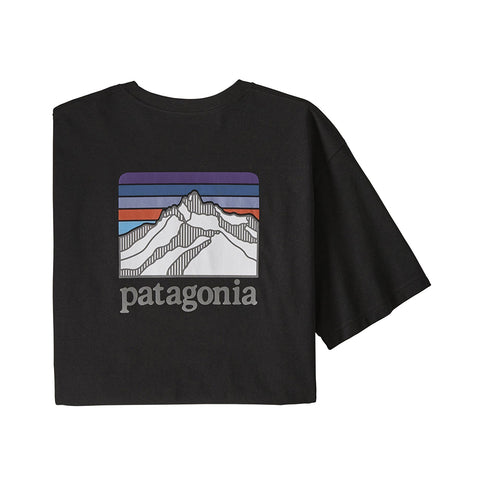 Patagonia Men's Line Logo Ridge Pocket Responsibili-Tee - Black (BLK) Back Logo