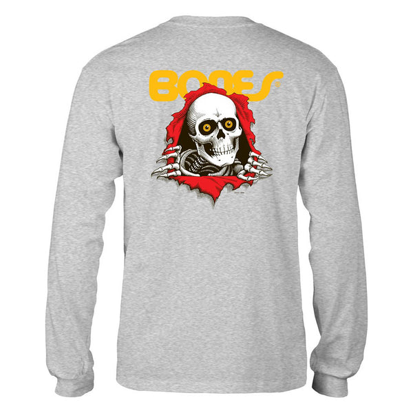 Skate One Powell Peralta Ripper L/S Tee - Heather Grey Back