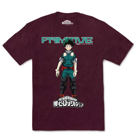 Primitive x My Hero Academia Izuku Midoriya Washed Tee - Burgundy