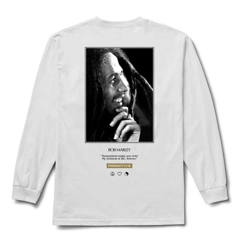 Primitive x Bob Marley Life Forever L/S Tee - White