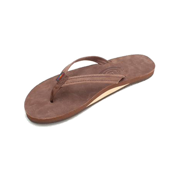 Rainbow Single Layer Premier Leather with Arch Support and a Narrow Strap - Expresso