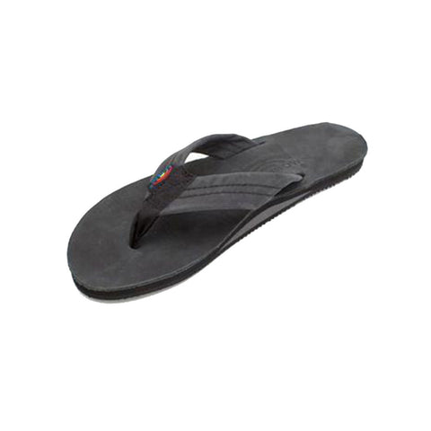 Rainbow Single Layer Premier Leather with Arch Support - Black