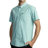RVCA That'll Do Stretch SS Woven - Vintage Green Front with model