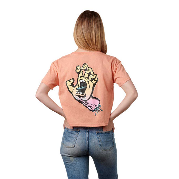 Santa Cruz Women's Fade Hand S/S Crop Boyfriend T-shirt - Peach Marble Back