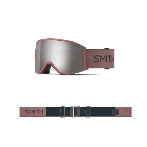 Smith 22/23 Squad MAG Low Bridge Fit Goggles - Chalk Rose | ChromaPop Sun Platinum Mirror Lens