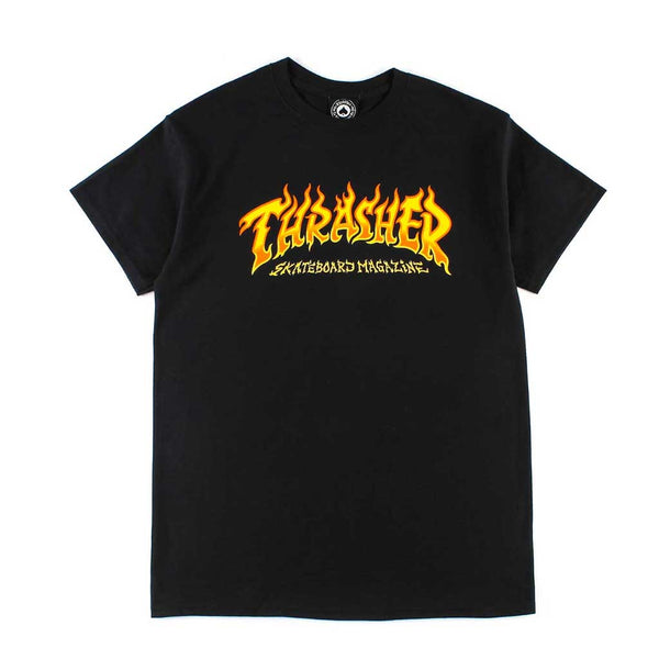 Thrasher Fire Logo S/S Tee - Black