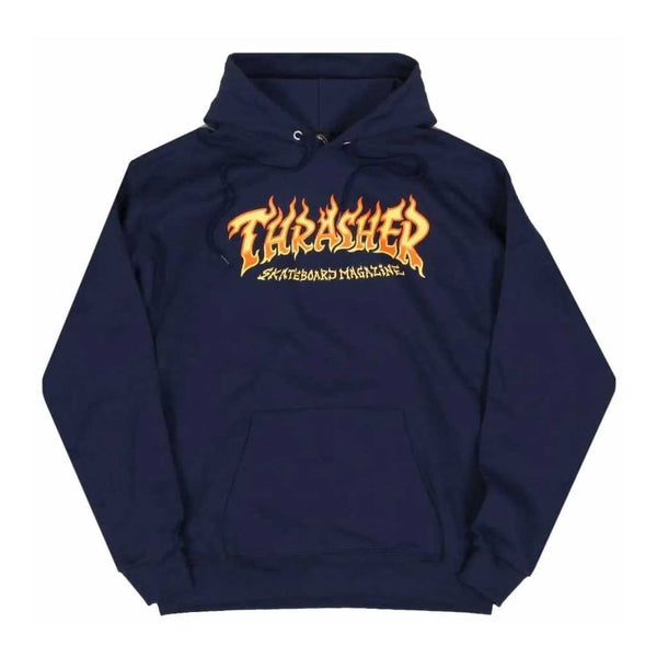 Thrasher Fire Logo Hoodie - Navy