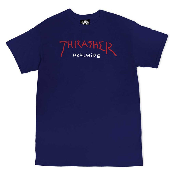 Thrasher Worldwide S/S Tee - Navy/Red