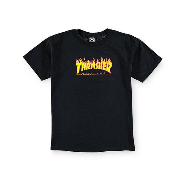 Thrasher Skate Flame Tee - Black