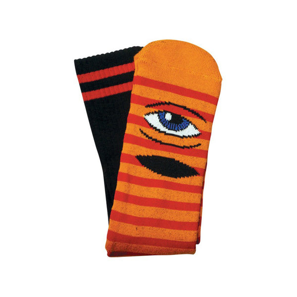 Toy Machine Sect Eye Stripe Sock - Orange/Red