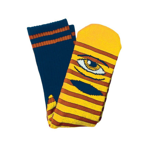 Toy Machine Sect Eye Stripe Sock - Yellow/Navy