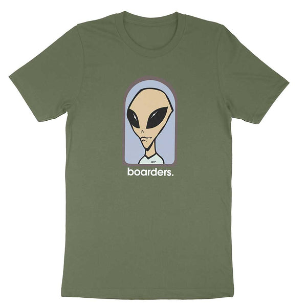 Boarders x Alien Work Shop Believe T-shirt - Olive