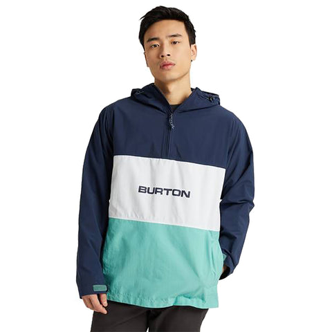 burton antiup anorak jkt blue front with person