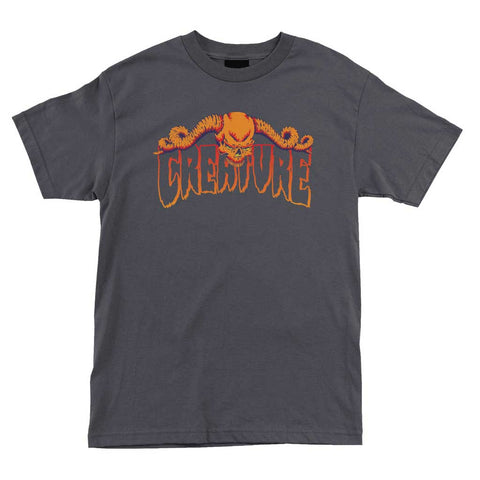 Creature Horns Outline S/S T-shirt - Charcoal