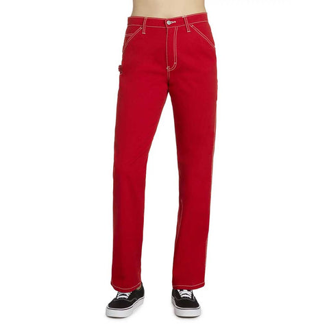 Dickies Women's Carpenter Pants - Red front