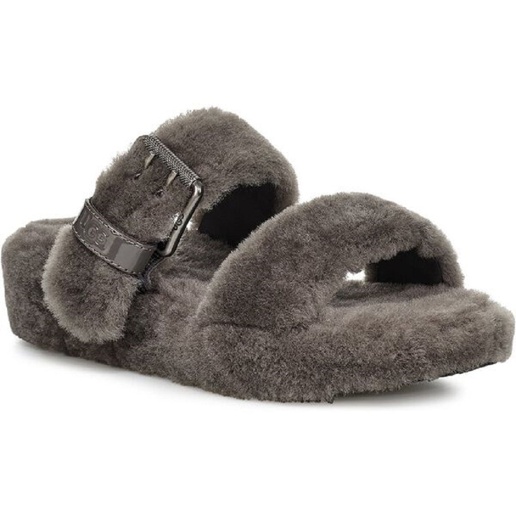 UGG Women's Fuzz Yeah Slides Charcoal - Main Image