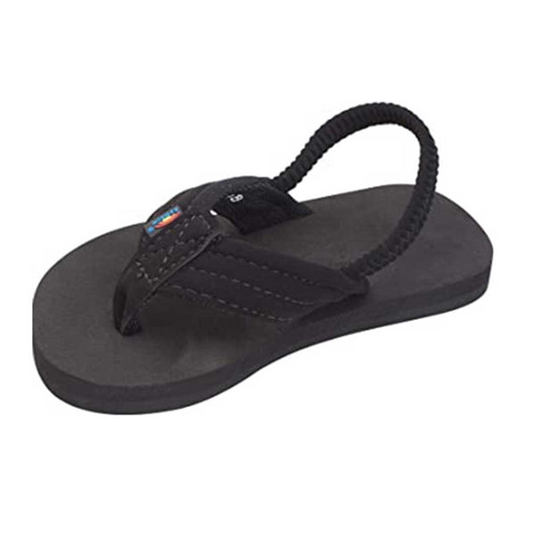Rainbow Kid's Grombows - Soft Rubber Top Sole with a Neoprene Strap - Black