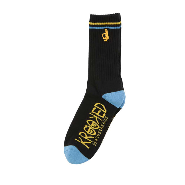 Krooked Shmoo Sock - Black/Blue/Yellow