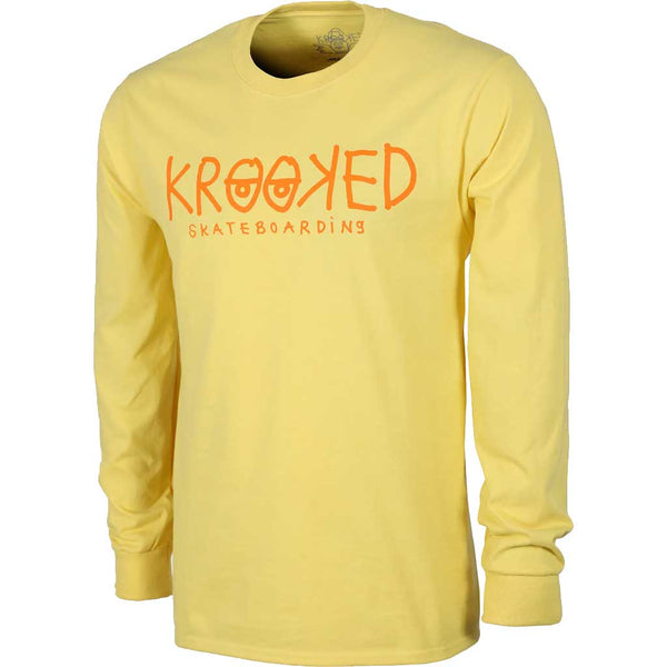 Krooked KRKD Eyes L/S Tee - Yellow/Orange Front