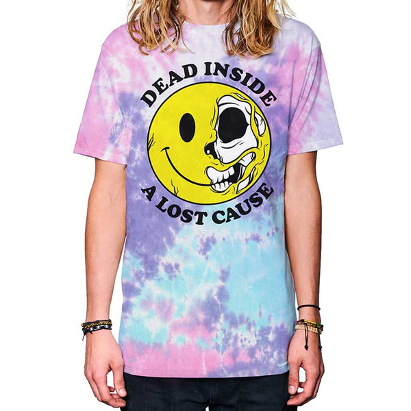 A Lost Cause Dead Inside Tie Dye Tee - Cotton Candy