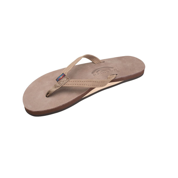 Rainbow Women's Single Layer Premier Leather Narrow Strap with Arch Support  - Dark Brown front