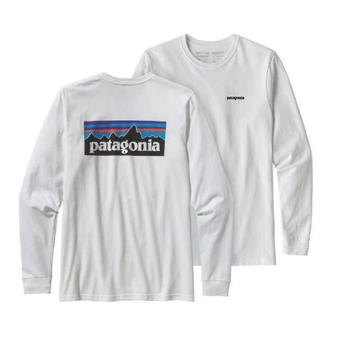 Patagonia L/S P-6 Logo Responsibili Tee - White