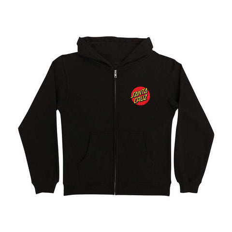 \Santa Cruz Youth Classic Dot Zip Hoodie - Black